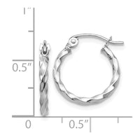 Thumbnail for 14k WG Twist Polished Hoop Earring