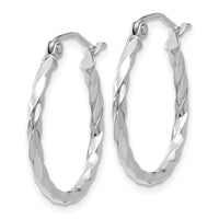 Thumbnail for 14k WG Twist Polished Hoop Earring