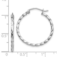 Thumbnail for 14k WG Twist Polished Hoop Earring