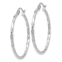 Thumbnail for 14k WG Twist Polished Hoop Earring