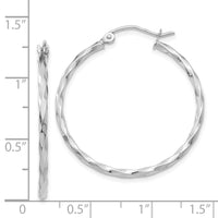 Thumbnail for 14k WG Twist Polished Hoop Earring
