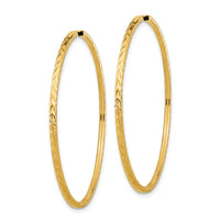 Thumbnail for 14k Diamond-cut Square Tube Endless Hoop Earrings