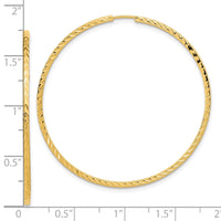 Thumbnail for 14k Diamond-cut Square Tube Endless Hoop Earrings