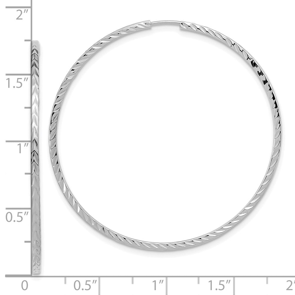 14k Diamond-cut Square Tube Endless Hoop Earrings