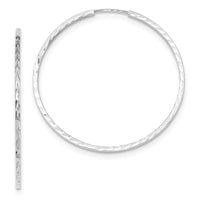 Thumbnail for 14k Diamond-cut Square Tube Endless Hoop Earrings