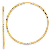 Thumbnail for 14k Diamond-cut Square Tube Endless Hoop Earrings