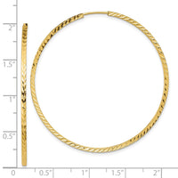 Thumbnail for 14k Diamond-cut Square Tube Endless Hoop Earrings