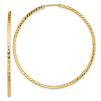 Thumbnail for 14k Diamond-cut Square Tube Endless Hoop Earrings