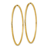 Thumbnail for 14k Diamond-cut Square Tube Endless Hoop Earrings