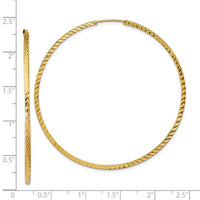 Thumbnail for 14k Diamond-cut Square Tube Endless Hoop Earrings