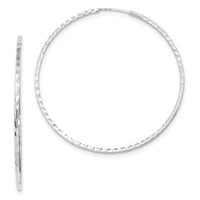 Thumbnail for 14k Diamond-cut Square Tube Endless Hoop Earrings