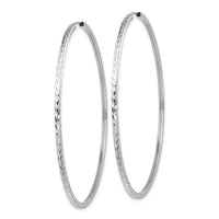 Thumbnail for 14k Diamond-cut Square Tube Endless Hoop Earrings
