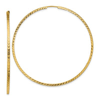 Thumbnail for 14k Diamond-cut Square Tube Endless Hoop Earrings