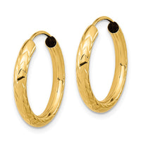 Thumbnail for 14k Polished & D/C Endless Hoop Earrings