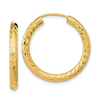 Thumbnail for 14k Polished & D/C Endless Hoop Earrings
