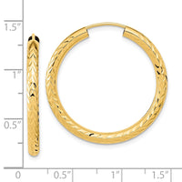 Thumbnail for 14k Polished & D/C Endless Hoop Earrings