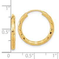 Thumbnail for 14k Gold Polished Faceted 2.5mm Hoop Earrings