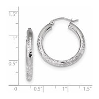 Thumbnail for 14k Polished Satin and Diamond-cut Hoop Earringss