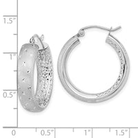 Thumbnail for 14k Polished Satin and Diamond-cut In/Out Hoop Earrings