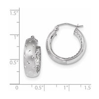 Thumbnail for 14k Polished Satin and Diamond-cut In/Out Hoop Earrings