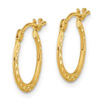 Thumbnail for 14k Gold Polished and Diamond-cut Hoop Earrings