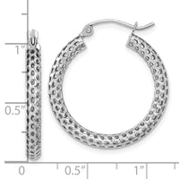 Thumbnail for 14k White Gold Mesh Hoop Earrings
