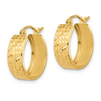 Thumbnail for 14k Diamond-cut Hoop Earrings