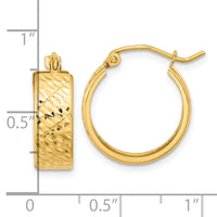 Thumbnail for 14k Diamond-cut Hoop Earrings