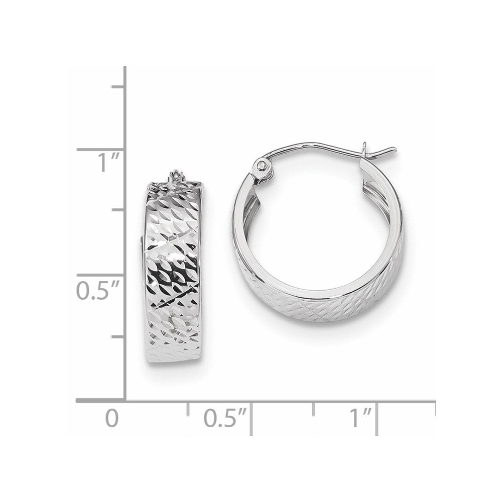 14k Diamond-cut Hoop Earrings