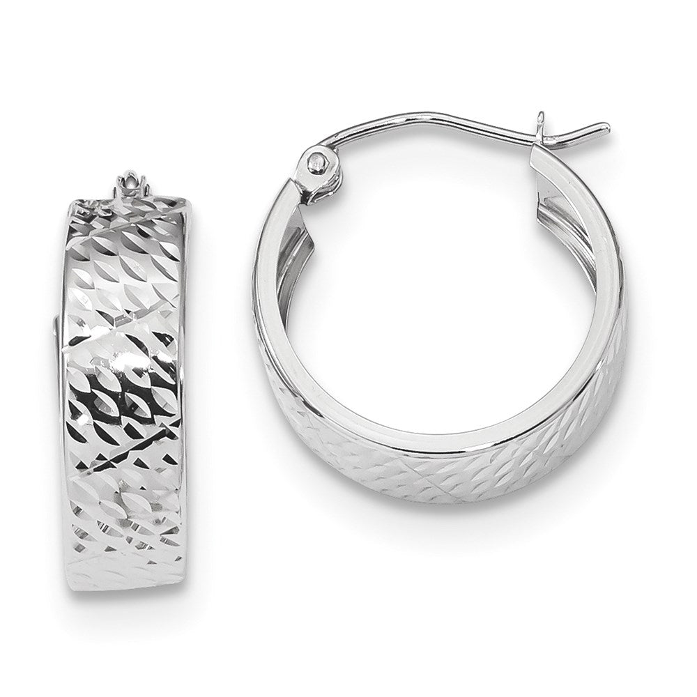14k Diamond-cut Hoop Earrings