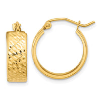 Thumbnail for 14k Diamond-cut Hoop Earrings