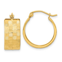 Thumbnail for 14k Diamond-cut Hoop Earrings