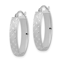 Thumbnail for 14k Polished Satin Diamond-cut Hoop Earrings