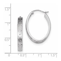 Thumbnail for 14k Polished Satin Diamond-cut Hoop Earrings