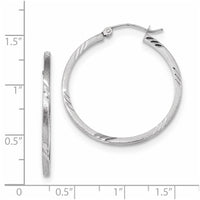 Thumbnail for 14k Satin Diamond-cut Square Tube Hoop Earrings