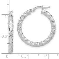 Thumbnail for 14k Gold Polished 3mm Twisted Hoop Earrings
