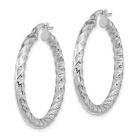 Thumbnail for 14k Gold Polished 3mm Twisted Hoop Earrings