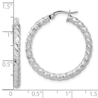 Thumbnail for 14k Gold Polished 3mm Twisted Hoop Earrings