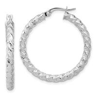 Thumbnail for 14k Gold Polished 3mm Twisted Hoop Earrings