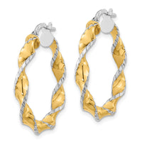 Thumbnail for 14k Two Tone Twisted Hoops