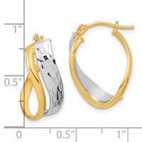 Thumbnail for 14k Two-Tone Diamond-cut and Polished Earrings