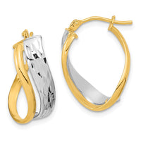Thumbnail for 14k Two-Tone Diamond-cut and Polished Earrings
