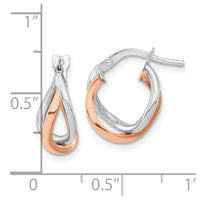 Thumbnail for 14k White and Rose Gold Fancy Hoops