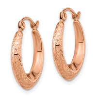 Thumbnail for 14K Rose Gold Textured Hollow Hoop Earrings