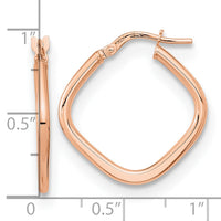 Thumbnail for 14k Rose Gold Polished Square Hoops