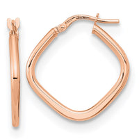 Thumbnail for 14k Rose Gold Polished Square Hoops