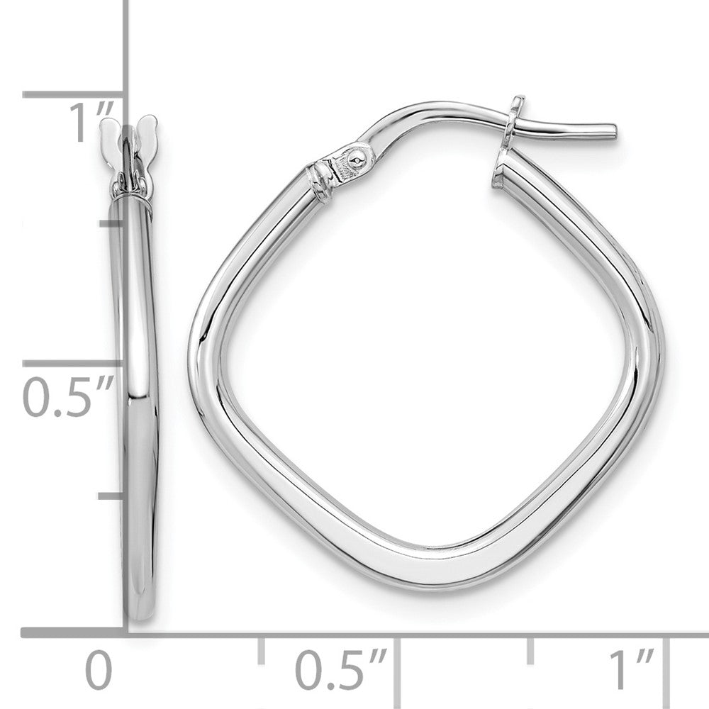 14k Rose Gold Polished Square Hoops