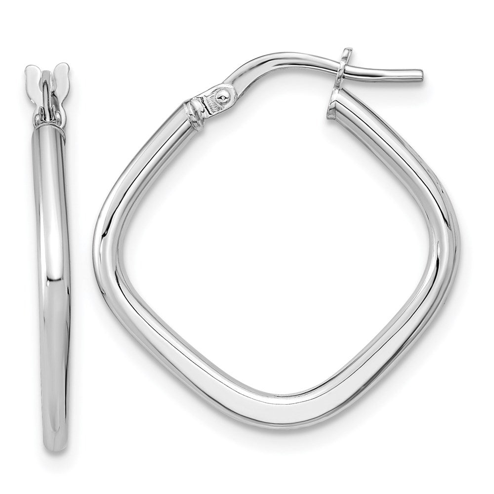 14k Rose Gold Polished Square Hoops