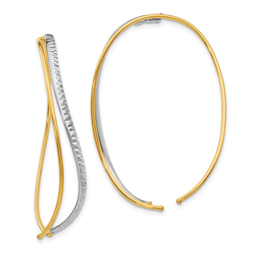 14k Two-Tone Diamond-cut and Polished Threaders