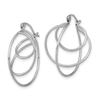 Thumbnail for 14k White Gold Polished Twisted Circles Hoop Earrings